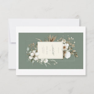 Elegant Sage Green Floral Thank You Postcard   Bla
