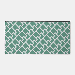 Elegant Sage Green Geometric Pattern Desk Mat