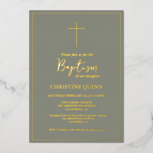 Elegant Sage Green & Gold Baptism & Christening