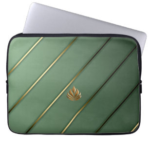 Elegant Sage Green & Gold Laptop Sleeve