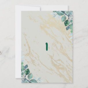 Elegant Sage Green Gold Marble Table Number Isabel