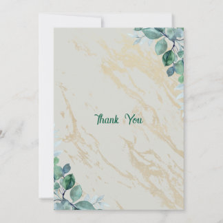 Elegant Sage Green Gold Marble Thank You Card Isab