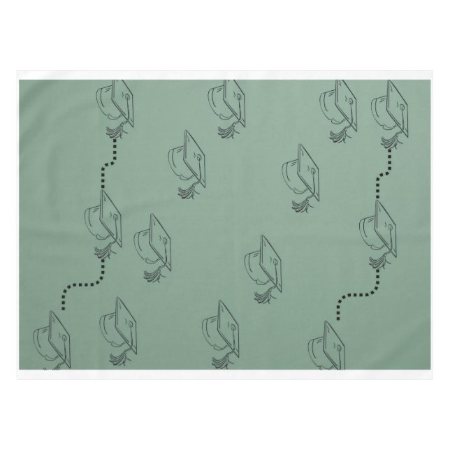 Elegant Sage Green Graduation Pattern Tablecloth  (Front (Horizontal))