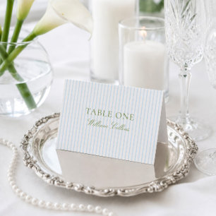 Elegant Sage Green & Grey Wedding Place Card