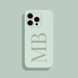 Elegant Sage Green Minimalist Initial Monogram<br><div class="desc">Elegant Sage Green Minimalist Initial Monogram iPhone Case</div>