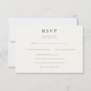 Elegant Sage Green Minimalist Timeless Modern  RSVP Card