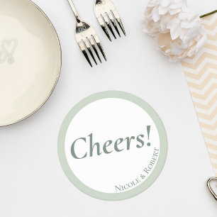 Elegant Sage Green Minimalist Wedding Coaster
