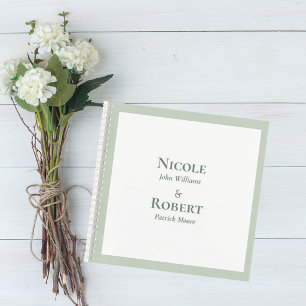 Elegant Sage Green Minimalist Wedding Guest Book