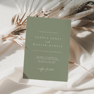 Elegant Sage Green Minimalist Wedding Invitation