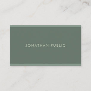 Elegant Sage Green Modern Design Professional Chic Business Card