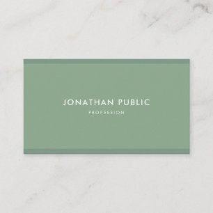 Elegant Sage Green Modern Minimalist Template Top Business Card