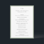 Elegant Sage Green Monogram Modern Wedding Programme<br><div class="desc">Modern wedding programs featuring a clean design with serif and script fonts.</div>