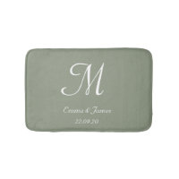 Elegant Sage Green Monogram Name Newlyweds