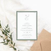 Elegant Sage Green Monogram Wedding Frame