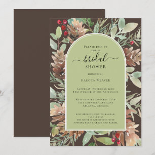 Elegant Sage Green Nature Inspired Bridal Shower Invitation