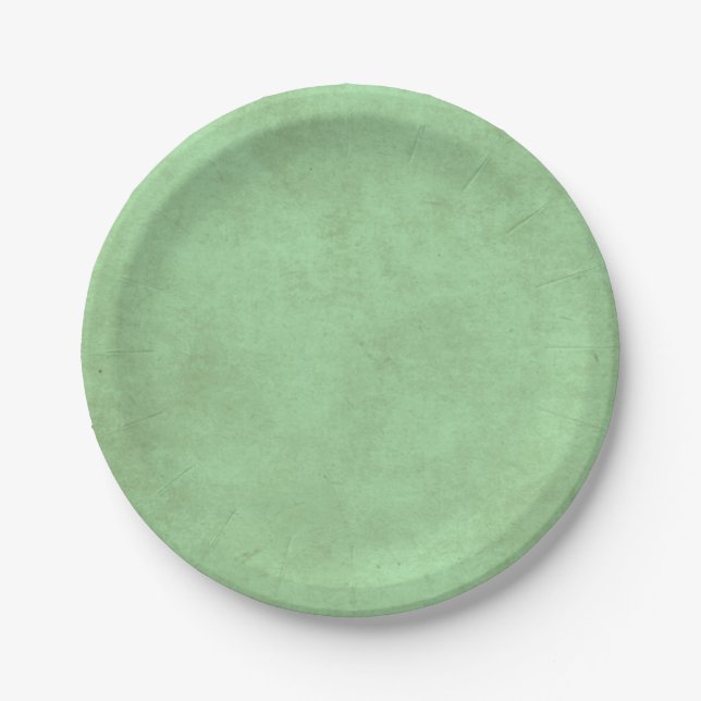 Elegant Sage Green Paper Plates (Front)