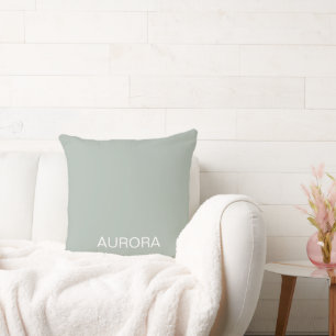 Elegant Sage Green Personalised Name -  Cushion