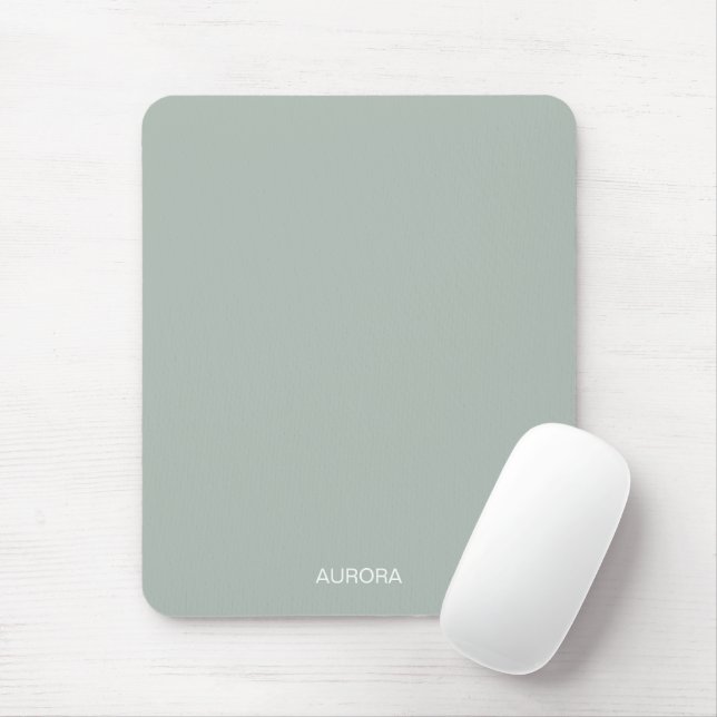 Elegant Sage Green Personalised Name -  Mouse Mat (With Mouse)