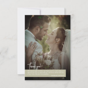 Elegant Sage Green Photo Banner Wedding Thank You Card