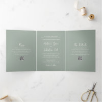 Elegant Sage Green QR Code Modern Wedding