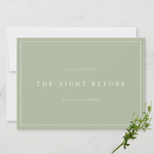 Elegant Sage Green Rehearsal Dinner Invitation