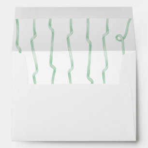 Elegant Sage Green Ribbon Bow Return Address Envelope