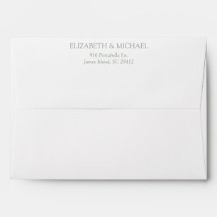 Elegant Sage Green Rustic Leafy Return Address Envelope