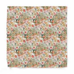 Elegant Sage Green Terracotta Floral Hummingbird Bandana