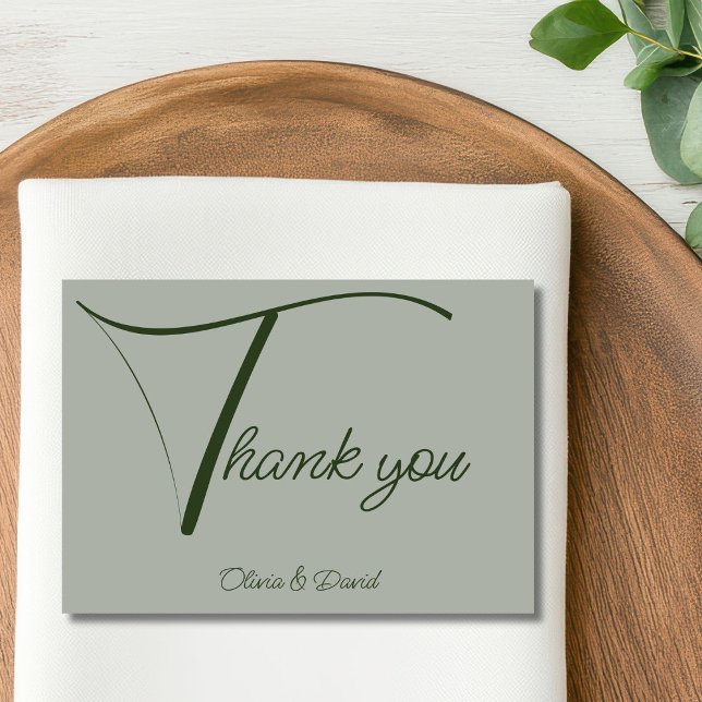 Elegant Sage Green Thank You Card (Creator Uploaded)