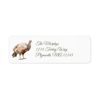 Elegant Sage Green Turkey Thanksgiving Address
