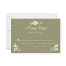 Elegant Sage Green Vintage Botanical