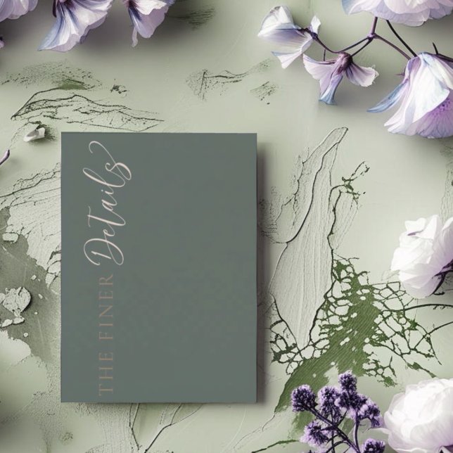 Elegant Sage Green Wedding Details Enclosure Card (Creator Uploaded)