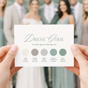 Elegant Sage Green Wedding Dress Code Card