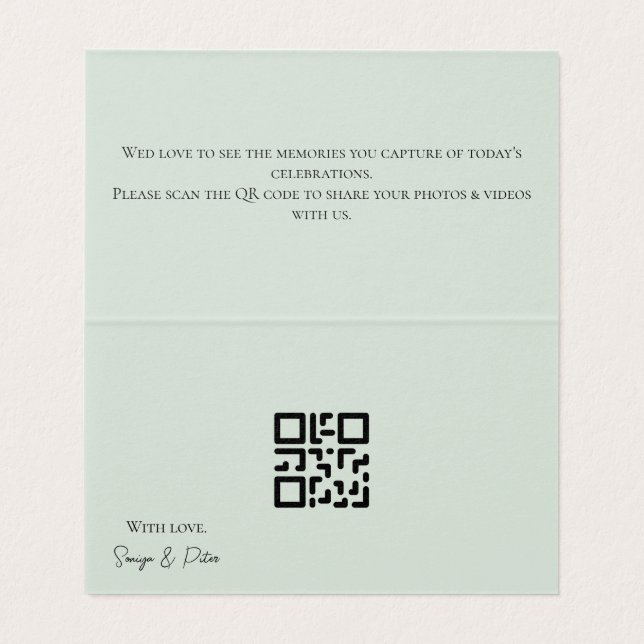 Elegant Sage Green Wedding enclosure  card (Inside Unfolded)