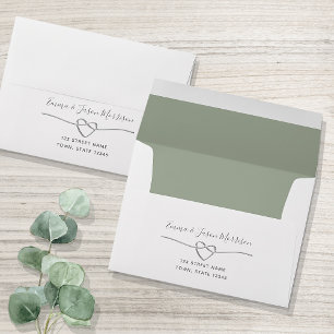 Elegant Sage Green Wedding Envelope