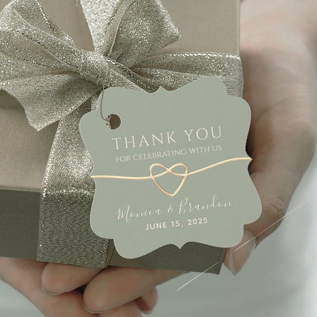 Elegant Sage Green Wedding Favour Tags (Creator Uploaded)