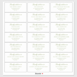 Elegant Sage Green Wedding Guest Address Labels