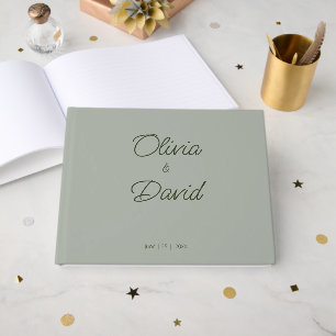 Elegant Sage Green Wedding Guest Book