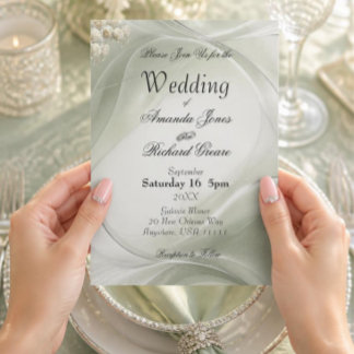 Elegant Sage Green Wedding Invitation