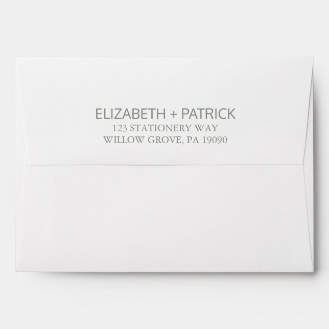 Elegant Sage Green Wedding Invitation Envelope (Back (Top Flap))