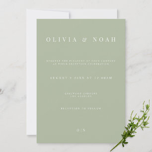 Elegant Sage Green Wedding Reception Invitation