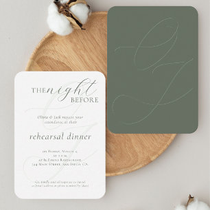 Elegant Sage Green Wedding Rehearsal Dinner Enclosure Card
