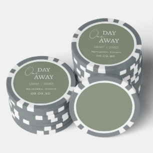 Elegant Sage Green Wedding Rehearsal Poker Chips