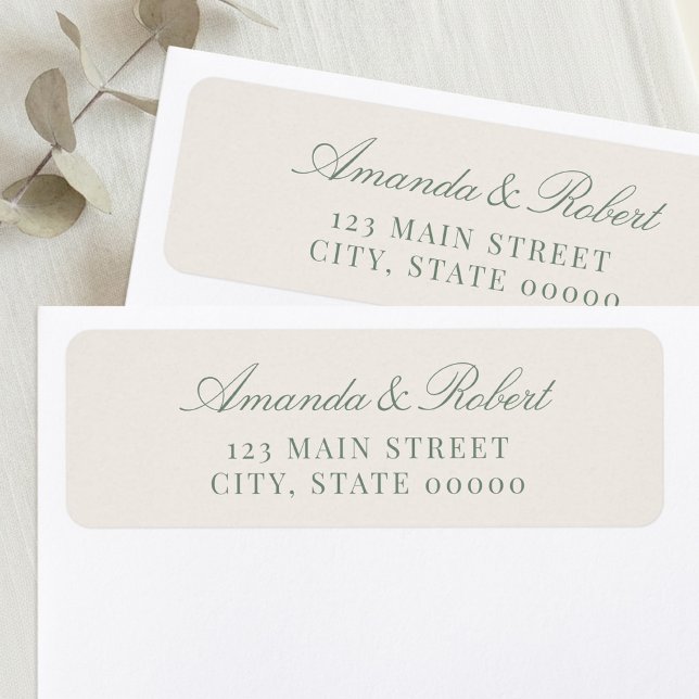 Elegant Sage Green Wedding Return Address (Creator Uploaded)