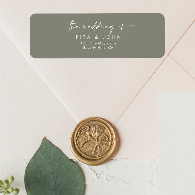 Elegant Sage Green Wedding Return Address (Creator Uploaded)