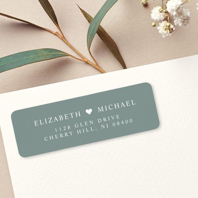 Elegant Sage Green Wedding Return Address (Creator Uploaded)