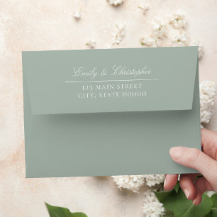 Elegant Sage Green Wedding Return Address Envelope