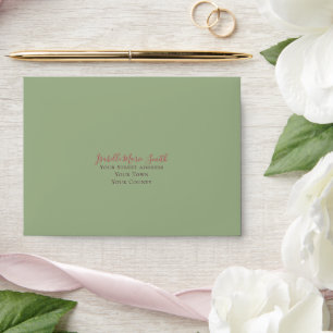 Elegant Sage Green Wedding RSVP Envelope