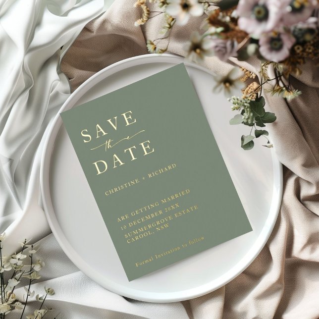 Elegant Sage green Wedding Save the Date  (Creator Uploaded)