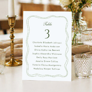 Elegant Sage Green Wedding Seating List Invitation